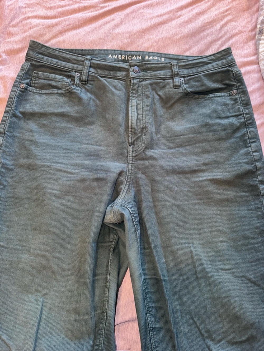 American Eagle Outfitters Green Corduroy Mom Jeans